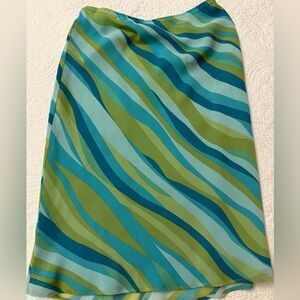 Apostrophe Teal and Olive Wave Skirt